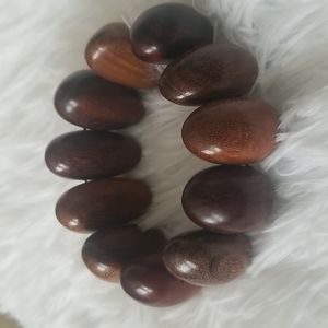 Wood chunky brscelet